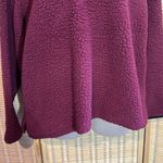 PINK - Victoria's Secret  Burgundy Half Zip Fleece Sweatshirt Pullover Jacket Large Photo 2