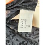 H&M Y2K 90s Sheer Long Sleeve Velvet Burnout Stretch Womens Top Leopard Black medium Photo 1