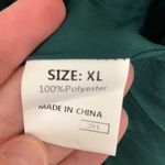 Dark Green Ivory Satin Christmas Holiday Formal Maxi Dress Size XL Photo 5