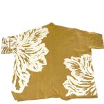 EUC Marla Wynne Women's Mustard Yellow Floral Print Open Front Cardigan Large Photo 5