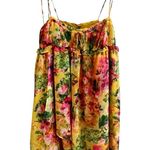 Y2K Womens Floral Babydoll Dress Size XS Bloomcore Fairy Flowy Summer Romantic Yellow Photo 0