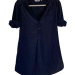 Anthropologie  Zoa New York Navy Blue Shirt Collared Office Professional Size XS Photo 0