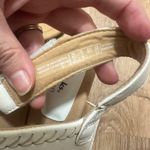 Clarks  | Women's White Leather Comfortable Espadrille Wedge Sandals, Size 7W Photo 10