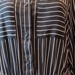 Who What Wear Sheath Dress Black White Pinstriped Long Sleeves Button down small Photo 1