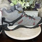 Merrell Deverta Vent Waterproof Mid Boot Lace Up Gray Red Womens Hiking Outdoor Photo 5