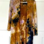 290. Crepes Tie Dye Open Front Long Sleeve Cardigan with Pockets Size M Photo 0