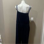 Popsugar  blue velvet spandex strap plus size jumpsuit Photo 6