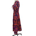 Anthropologie  The Somerset Puff-Sleeve Maxi Dress Floral Orange Purple Small Photo 6