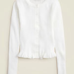 J.Crew NWT  Ruffle-trim Cotton Gauze Cardigan White Photo 0