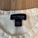 Ann taylor crème cable knit cotton sweater size medium Has staining from stora White Photo 1