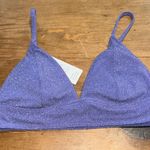Cupshe Women's Ribbed Triangle Bikini Top Purple Glitter Size Medium Photo 0