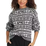 A New Day Women's Cozy Knit Crewneck Sweater Size L Black & WhiteX Photo 0