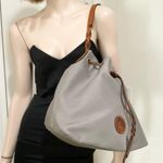 Dooney & Bourke Gray Nylon Drawstring Bucket Shoulder Bag Photo 3