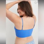 Aerie Blue Superchill Seamless Lace Trim Corset Tank Top Bralette - size XL Photo 4