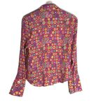 Violet+Claire  ladies colorful retro funky artsy button up shirt top size small Photo 11