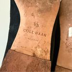 Cole Haan Grand Dakota snakeskin embossed loafers black suede gold Sz 8 Photo 5