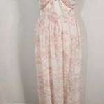 Adrea Pink and White Maxi Dress Size Small Pink Chiffon Wedding Guest Dress Photo 2