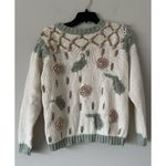 Carolina Colours Vintage Knitted Floral Embroidered Pastel Funky Sweater Size M Green Size M Photo 10