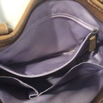 Coach  Tan Horse Carriage Embroidered Canvas Brown Leather Crossbody Shoulder Bag Photo 10