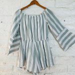 Trac Sexy Off Shoulder Romper Striped Button Dressy has no belt size M Photo 7