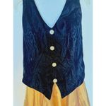 Vintage Black Velvet halter And Gold Metallic Formal Dress Large Made USA Photo 2