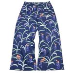 Maeve Anthropologie The Colette Floral Wide Leg Pants Navy Purple Orange Size 28 Blue Photo 4
