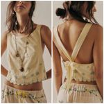 Free People Kayla Solid Embroidered Cropped Blouse Top - Double Butter Photo 1