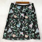 Dana Buchman Womens Skirt 6 A Line Denim Embroidered Floral Boho Cottagecore Photo 2