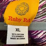 Ruby Rd Purple Embellished Knit Blouse Sequin Accent 3/4 Sleeve Dressy Casual XL Photo 3