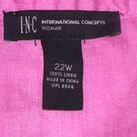 INC 100%‎ Linen Shirt Plus Size 22W Pink Tie Die Button Waist Tie Crop Top Photo 6