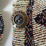 Vintage 90s Tapestry Jacket Floral Paisley Pattern Sugar Street‎ Weavers Large Tan Photo 3