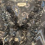 Zadig & Voltaire Mini Dress Rimana Print Paisley Black Beads Ruffle Size small Photo 7