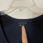 Theory  navy silk ribbed vneck knit sweater Size Small Photo 1
