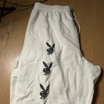 Playboy Women’s  Bunny 🐰 Print White Black Sweatpants size XL Photo 4