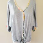 Oddy mixed media plaid floral top size medium Photo 1