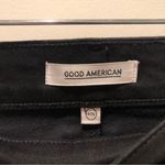 Good American  Waxed Denim Mini Skirt Black Photo 3