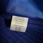 For Cynthia Blue Knit Sweater Quilted Vest Full Zip Front Nautical Preppy Coastal Yacht Photo 6