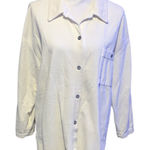 Mac Collection  Cream Corduroy Button-Up Shirt Shacket Pocket Collared Slits  Photo 0