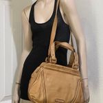 Cole Haan Vintage Camel Tan Leather Triple Compartment Satchel Crossbody Bag Photo 4