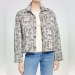 ATM Anthony Thomas Melillo Snake Print‎ Down Quilted Puffer Jacket Size Medium Gray Photo 2