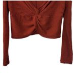 Out From Under Urban Outfitters  Rust Twist Front Long Sleeve Crop Top Small New Photo 9