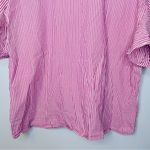 J. McLaughlin  Bella Ruffle Sleeve Striped Crew Neck Drop Shoulder Blouse Size XL Photo 5
