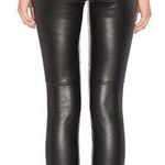 Free People Black Vegan Faux Leather Pull On Skinny Pants Photo 1