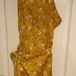 SheIn Flower Yellow Wrap Dress Photo 0