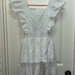 Chelsea & Violet  White Lacey and Ruffle Dress Photo 0