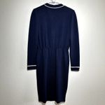 St. John Collection Vintage  Santana Knit Sweater Dress Long Button Front Blue 2 Photo 9