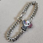 Silver Gold Filled Panda Bear Flower Chain Bracelet Photo 4