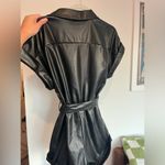 Black faux leather romper Photo 3
