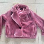 ZARA TRF NWOT Teddy Bear Pink Faux Fur Jacket Sz Small Photo 0