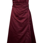 David's Bridal  Strapless‎ Bridesmaid Dress Formal Gown Rhinestone Burgundy 10 Photo 0